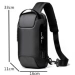 Men's Waterproof USB Oxford Crossbody Bag Anti-theft Shoulder Sling Bag Multifunction Short Travel Messenger Chest Pack For Male - imagine 2