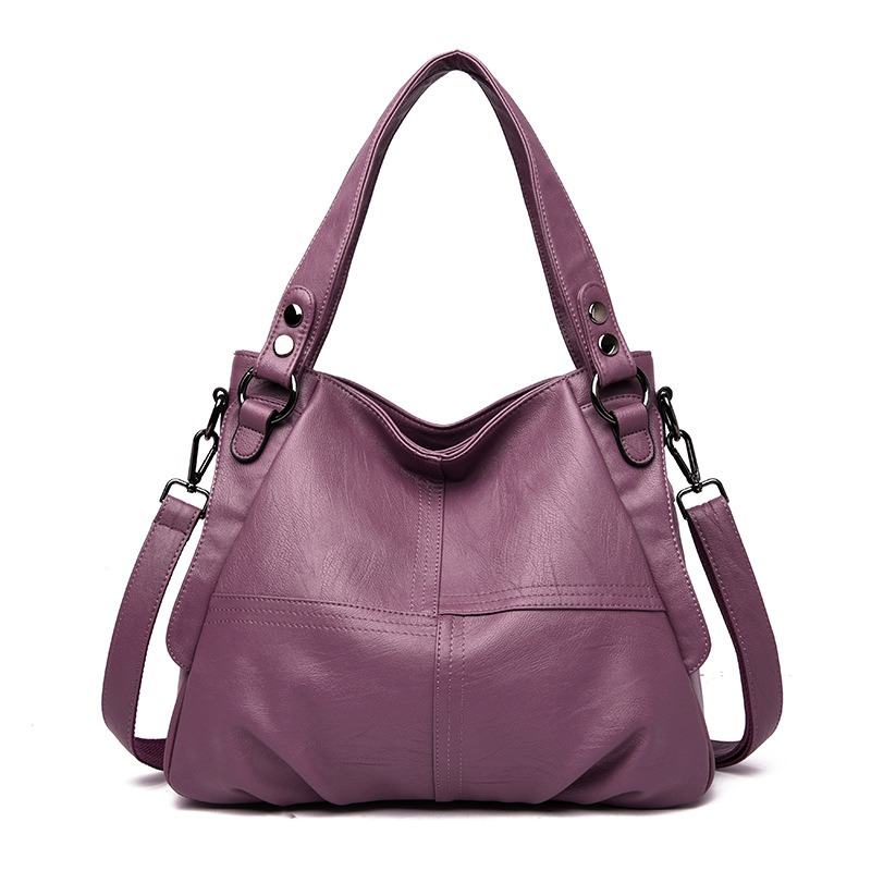 556936364 Middle-aged and elderly women's mother bag large capacity shoulder crossbody handbag sheepskin soft leather bag - imagine 1