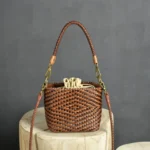 Women's Crossbody Bag Genuine Leather Literature and Art Chinese Style Small Square Bag Retro Handwoven Personalized Women's Bag - imagine 9