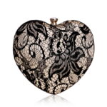 New Lace Evening Bag Ladies Fashion Banquet Dress Clutch Heart Shape Evening Bag - imagine 6