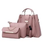 Laamei 3Pcs/Sets Women Handbags Leather Shoulder Bags Female Casual Tote Bag Tassel Bucket Purses Handbags Sac Femme - imagine 11