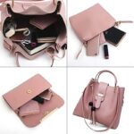 Laamei 3Pcs/Sets Women Handbags Leather Shoulder Bags Female Casual Tote Bag Tassel Bucket Purses Handbags Sac Femme - imagine 6