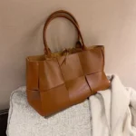 Famous Brand Large Weave Tote Bags High Quality Leather Shoulder Bags for Women Designer Luxury Lady Top-handle Bags Luxury Sac - imagine 7