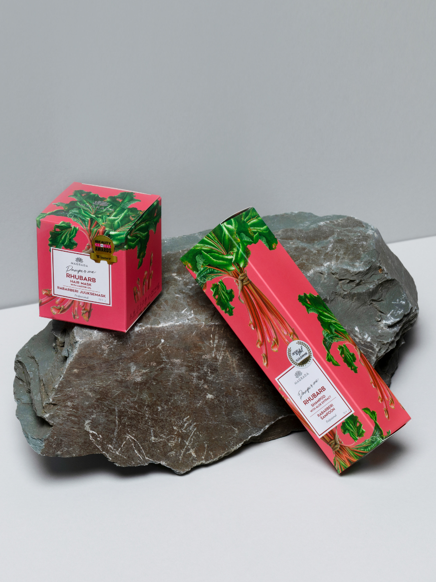 2-9.png Rhubarb Hair Mask With Castor Oil - 250 ml - imagine 1