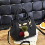 women hairball ornaments totes solid sequined handbag hotsale party purse ladies messenger crossbody shoulder bags - imagine 2