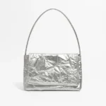 Pleated Korean Women's Underarm Shoulder Bag Brand Silver Trend Flap Clutch Purse and Wallet Small Chic Lady Hobo Tote - imagine 6