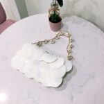 Pearl beaded disc bag platinum sequin handmade beaded handbag for women - imagine 4