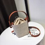 Linen pumping bucket bag portable dual-use female bag women's shoulder bag - imagine 3