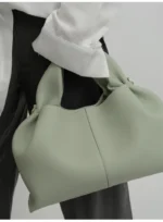 French Brand Lazy Solid Color All-Match Handbag Pleated Hobos Large-Capacity Shoulder Tote Cloud Woman Crossbody Bag - imagine 5