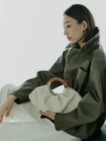 Pleated PU Leather Women Top Handlde Purse Dumpling Ruched Clutch Bag Designer Handbag Chic Fashion Phone Pouch - imagine 3
