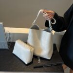 Versatile tote bag women's shoulder bag women's large capacity commuting bucket bag - imagine 2