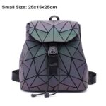 Women Backpack Luminous Geometric Plaid Sequin Female Backpacks For Teenage Girls Bagpack Drawstring Bag Holographic Backpack - imagine 13