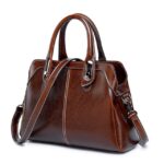 Vintage Business Genuine Leather Luxury Handbags Shoulder Bags For Women Designer Female Pochette Ladies Crossbody Satchel - imagine 8