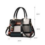 Valenkuci New Casual Plaid Shoulder Bag Fashion Stitching Wild Messenger Brand Female Totes Crossbody Bags Women Leather Handbag - imagine 2