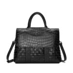 lady elegant real leather handbag for OL office commuter one shoulder bag women aligator black grey green red top-handle bag - imagine 7
