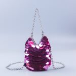 Metal fish scale sequin bag hand woven banquet sequin mobile phone bag crossbody bag for women - imagine 6