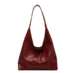 Soft PU Leather Quality Underarm Bag Vintage Wine Red Ladies Shoulder Bag Commuter Large Handbag Bolso Mujer Women's Tote Bag - imagine 7