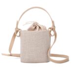 Linen pumping bucket bag portable dual-use female bag women's shoulder bag - imagine 6