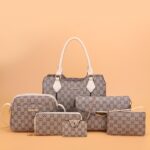Women's Handbags Female Shoulder Messenger Bag PU leather High Quality Retro 6-piece Set - imagine 10