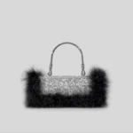 New Mink Fur Diamond Dinner Clutch Bag Full Stones Fur Shoulder Bags Autumn and Winter New Purses Crossbody Bag