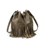 Women's Bag Casual Drawstring Factory Handmade Tassel Bucket Bag PU Tassel Women's Messenger Bag - imagine 7