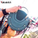 Mini PU Leather Handbag One Shoulder Cross-body Bag Small Round Package Women bag Messenger Bags - imagine 4