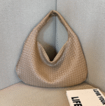 Women Large Leather Hobo Bag Handmade Woven Casual Female Handbag Big Capacity Patchwork Zipper Women Shoulder Bags - imagine 15