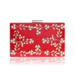 Fashion New Women Evening Clutch Bags PU Chain Shoulder Handbags Leaf Metal Beaded Evening Purse Messenger Bags - imagine 11