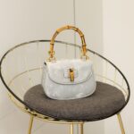 Western style bamboo joint handbag versatile commuting bag single shoulder crossbody saddle bag - imagine 3