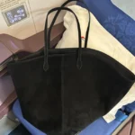Faux Suede Frosted Tote Bags For Women Luxury Designer Handbags And Purses 2023 New In Vintage Large Capacity Shoulder Bucket - imagine 7