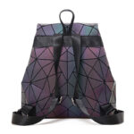 Women Backpack Luminous Geometric Plaid Sequin Female Backpacks For Teenage Girls Bagpack Drawstring Bag Holographic Backpack - imagine 2