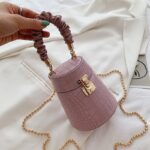 Pu Leather Bucket Bag Small Crossbody Bag Fashion Shoulder Chain Bag - imagine 8