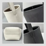 Simple Brand Genuine Suede Bucket Shoulder Bag for Women Large Capacity Laptop Hobo Purse Casual Designer Shopper Handbag - imagine 4