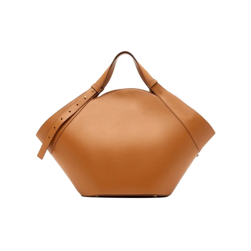 556934829 Retro Trend Solid Color Fan-Shaped Design Big Size Super Large Capacity High-Quality Women's Chic Shoulder Armpit Bag - imagine 1