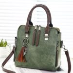 Vintage Leather Ladies HandBags Women Messenger Bags TotesTassel Designer Crossbody Shoulder Bag Boston Hand Bags - imagine 4