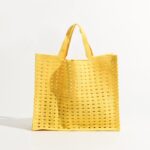 New Woven Bag Hollow Waffle Handmade Bag Candy Color Large Capacity All-Match Handbag for Women - imagine 9
