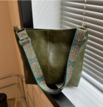 New Fashion Handheld Single Shoulder Crossbody Large Capacity Bucket Bag Solid Color PU Fashion Single Shoulder Women's Bag - imagine 2
