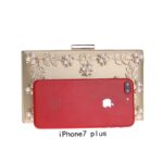 Fashion New Women Evening Clutch Bags PU Chain Shoulder Handbags Leaf Metal Beaded Evening Purse Messenger Bags - imagine 3