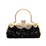 Women Fashion Clutch Purse Sequin Elegant Black Evening Bags Ladies Rhinestone Wedding Party Clutch Handbag Chain Shoulder Bags - imagine 8