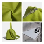Soft Vegant Leather Women's Hobo Bag Large Capacity Green Simple Shoulder Purse Portable Travel Cross Body Handbag - imagine 5
