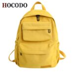 HOCODO Solid Color Backpack For Women 2019 Waterproof Nylon Multi Pocket Travel Backpacks Large Capacity School Bag For Teenage - imagine 2