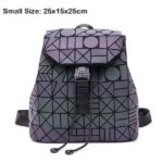 Women Backpack Luminous Geometric Plaid Sequin Female Backpacks For Teenage Girls Bagpack Drawstring Bag Holographic Backpack - imagine 12