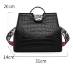 Fashion foreign trade women bag texture crocodile pattern ladies handbag large capacity - imagine 2