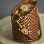 Women's Crossbody Bag Genuine Leather Literature and Art Chinese Style Small Square Bag Retro Handwoven Personalized Women's Bag - imagine 3