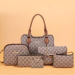 Women's Handbags Female Shoulder Messenger Bag PU leather High Quality Retro 6-piece Set - imagine 11