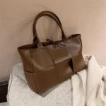 Famous Brand Large Weave Tote Bags High Quality Leather Shoulder Bags for Women Designer Luxury Lady Top-handle Bags Luxury Sac - imagine 5