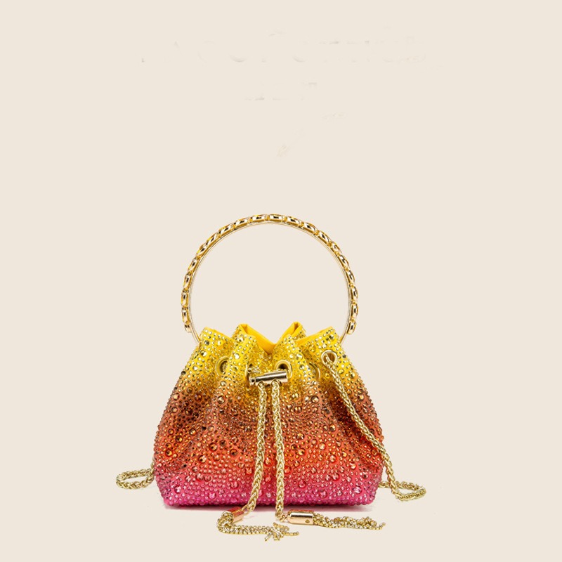 556934710 Water bucket bag, colorful drawstring, hot diamond bag, one shoulder crossbody handbag - imagine 1