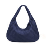 Women Large Leather Hobo Bag Handmade Woven Casual Female Handbag Big Capacity Patchwork Zipper Women Shoulder Bags - imagine 12
