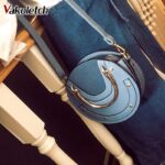 Mini PU Leather Handbag One Shoulder Cross-body Bag Small Round Package Women bag Messenger Bags - imagine 2