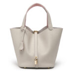 Head layer cowhide bucket bag women's leather high-end handbag - imagine 32